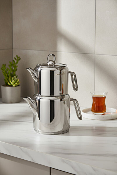 Bernardo Vellora Çelik Orta Boy Çaydanlık Takımı