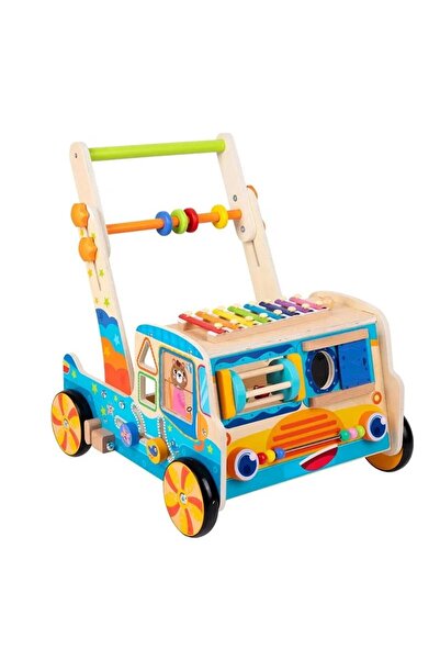 SARALMA Antemergator din lemn cu centru de activitati si xilofon multicolor, ...