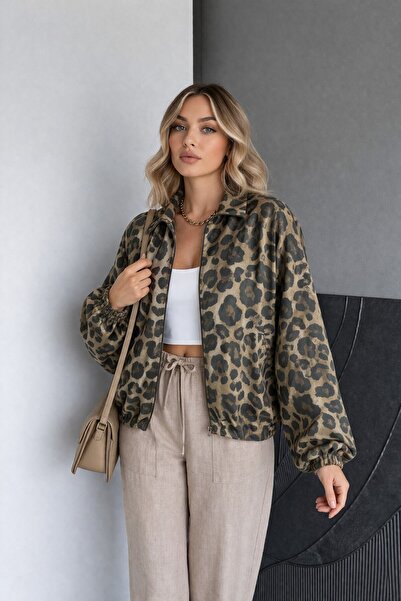 EGZOTİK ASORTİK Drawstring Bomber Model Slim Coat