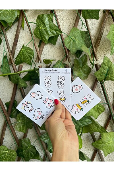 tinystoriestr Cute Character Sticker Set - 24 Sheets 96 Pieces/Agenda, Diary,...