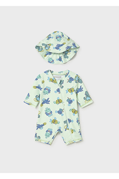 MAYORAL Swimwear Hat Set for Ages 6-18 Months - Green