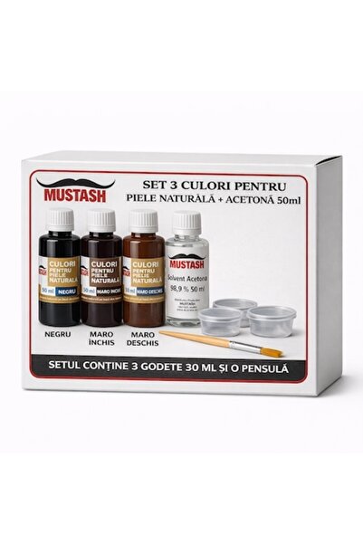 Mustash Vopsea pentru piele naturala MARO INCHIS 50 ml – pe baza de solvent, ...