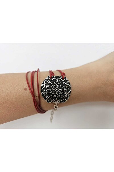 OEM Bratara Zamac argintiu si piele naturala