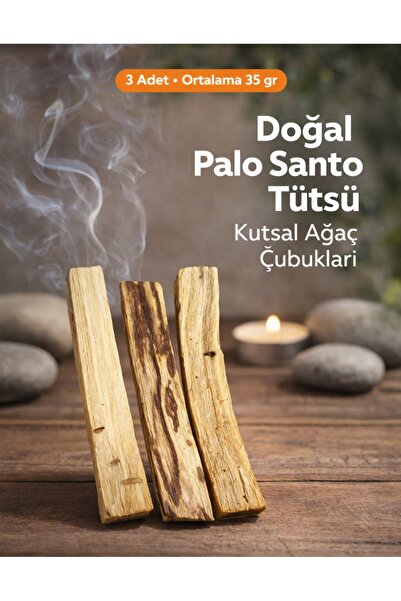 WoodBay Tütsü Doğal Kutsal Ağaç Çubuk 3 Adet Ortalama 35 gr | Doğal Ortam Tem...