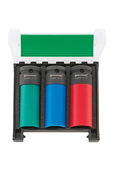 STAHLWILLE Set 3 tubulare pentru prezoane 96838103, 1/2", 17mm, 19mm, 21mm