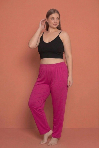 Farya Home Памучни пижамени панталони с висока талия, мрежеста материя, двуни...