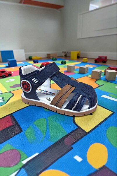 Ortopedik Lacivert ve Beyaz bebek sandalet