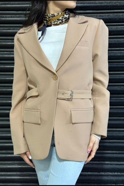 sunfyre Women's Belt Detailed Lined Blazer Jacket Sun318