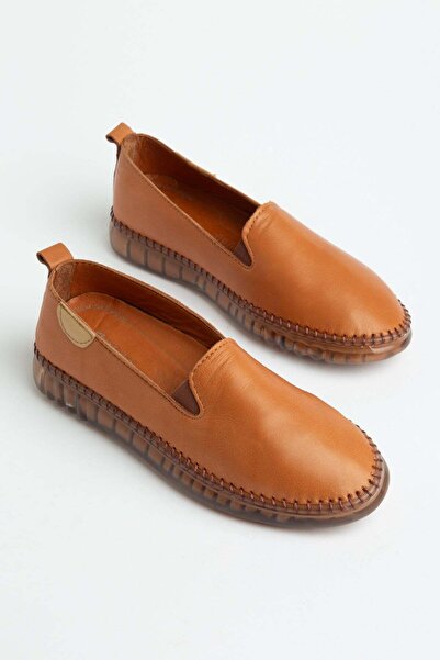 Dilimler Ayakkabı Genuine Leather Orthopedic Women's Casual Shoes Tan Laceles...