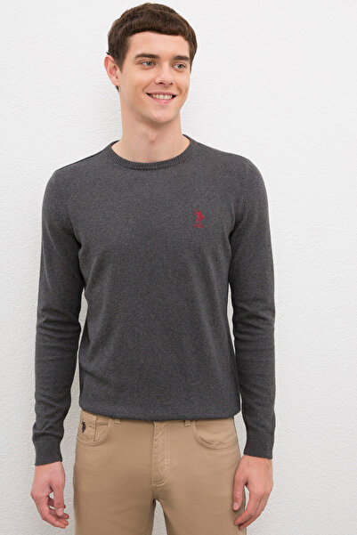 U.S. Polo Assn. Men's Anthracite Melange Basic Sweater 50224739-Vr081