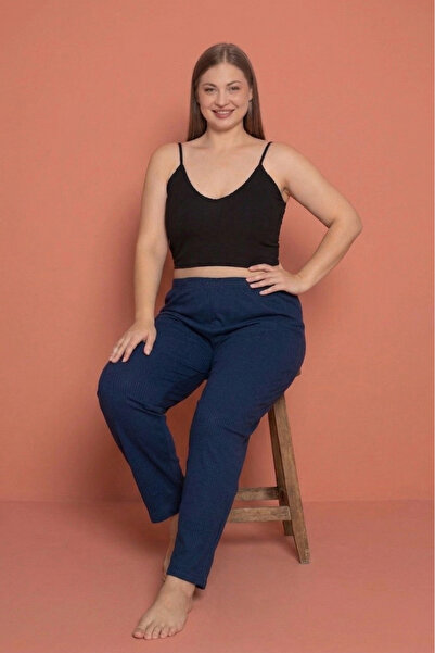 Farya Home Plus Size Cotton 2 Thread High Waist Netting Pajama Bottoms Pants