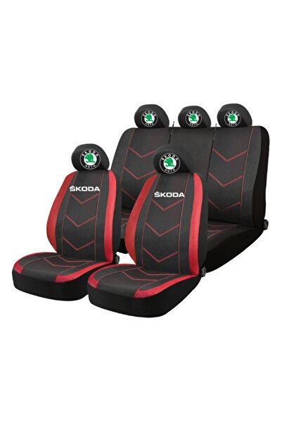 Autohelix MSA Set huse scaune universale HLX6 compatibile cu Skoda – Negru/Roșu