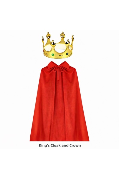 CT STONES Set pelerină de rege de 90 cm și coroană de rege aurie