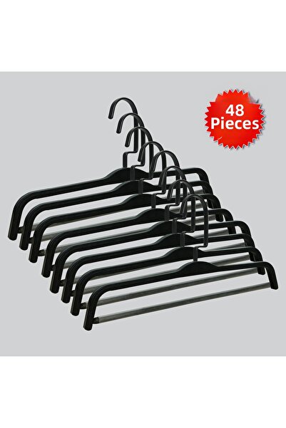 NYN Wooden Barli Black Hook Pants Hangers 48 Pieces