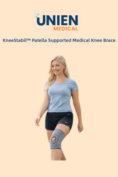 UNIEN Medical Kneestabil ™   Patella Supported Medical Knee Brace – Gray Ligament Supported Meniscus and Knee Protector