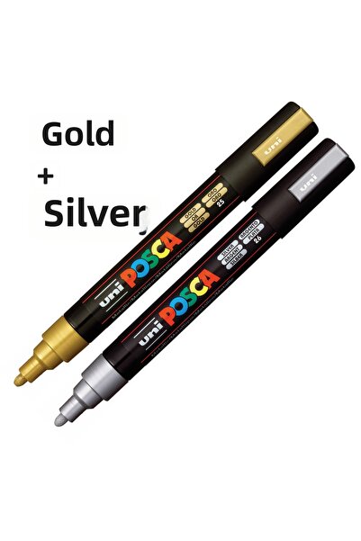 Uni مجموعة أقلام Posca مكونة من قطعتين - PC-5m (1.8-2.5mm)