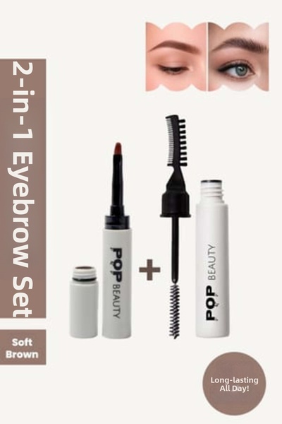 POP Beauty مثبت الحواجب وتصفيفه ودهن الحواجب، مجموعة العناية بالحواجب مكونة م...