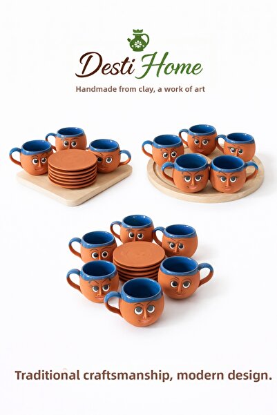 DestiHome 6-Piece Earth Emoji Cup Set