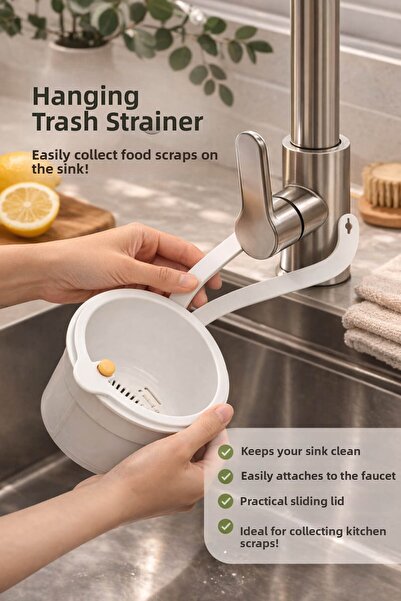 Anadolu Saray Hangable Sink Strainer with Openable Bottom, Kitchen Sink Food ...