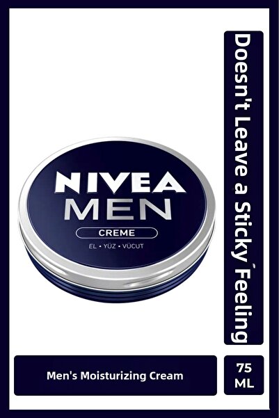 NIVEA كريم مرطب للرجال 75 مل، لليدين والوجه والجسم، برائحة ذكورية، مغذي، مضاد...