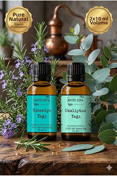 Antik Şifa زيت إكليل الجبل والأوكالبتوس العطري النقي 100% غير المخفف - 10 مل ...