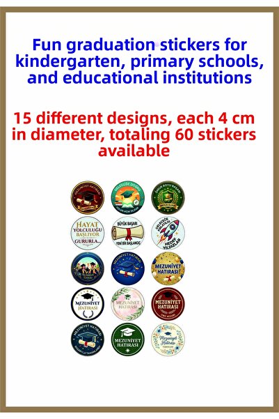 Sim Tasarım Διασκεδαστικά αυτοκόλλητα αποφοίτησης για Σχολικά Βρεφονηπιακά Κέ...