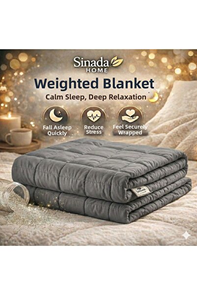 Vayomy Weighted Blanket Double Quilt 8 kg Gray 200X220 100% Wool Filled Can B...