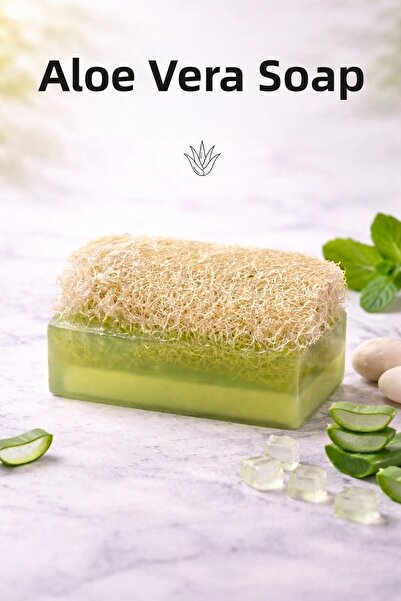 bermark صابون الصبار المصنوع يدوياً من ألياف اليقطين الطبيعية مع الجلسرين 1 ق...