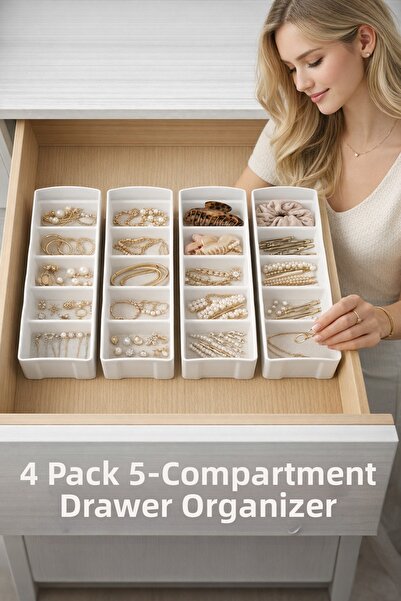 PONÇİK STORE 5 Compartment Organizer, Watch, Jewelry, Buckle, Socks, Underwea...