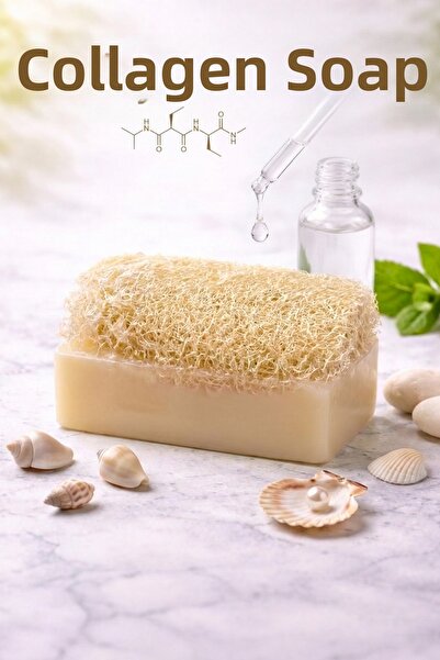 bermark Handmade Natural Pumpkin Fiber Glycerin Collagen Soap 100 Gr