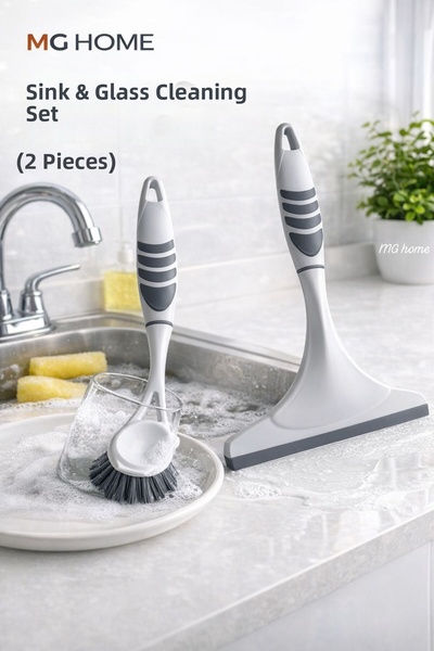 VENON قطعتان ❤️   مجموعة تنظيف حوض المطبخ ❤️ مجموعة تنظيف الممسحة وفرشاة الحو...