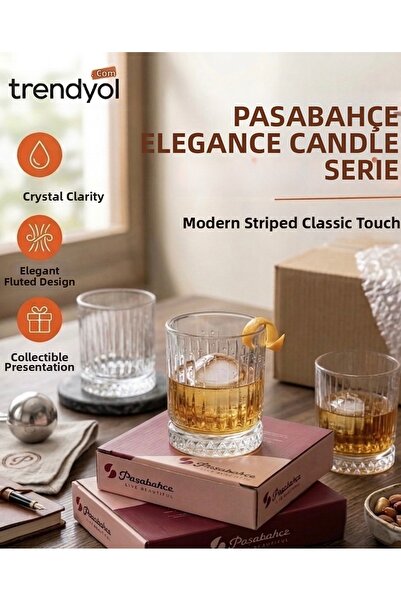 Paşabahçe Paaşaabahçe Elysiaaa Series Crystal Cut Design Luxury Whisky and Pr...