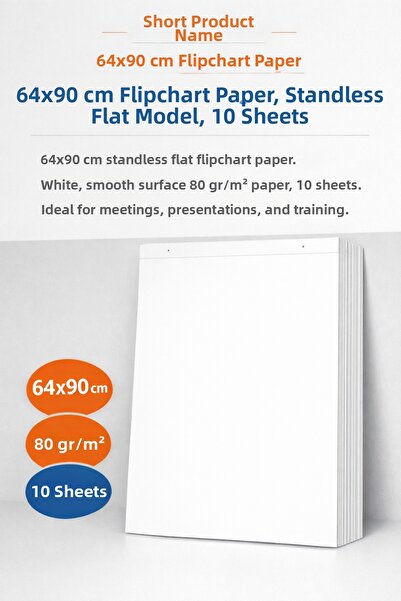 Orbak Kağıtçılık Flipchart Paper 64X90 Hanging Flat 10 Pieces