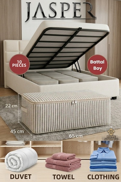 JASPER Antracit 10 bucăți cu dungi de dimensiuni mari pentru sub pat și pentr...