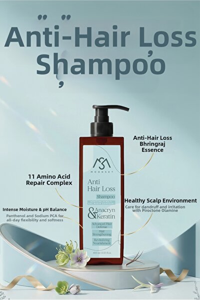 moonset شامبو فعال ضد تساقط الشعر، مقوي للشعر بالكيراتين والخلاصات العشبية 40...