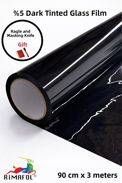 RİMAFOL 5% тъмночерно фолио за прозорци за дома, офиса, балкона и автомобила ...