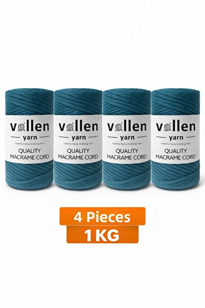vollen yarn Taranan Macrame Cord 3mm Cotton Macrame Cord 4-Piece 1 kg Set Tar...
