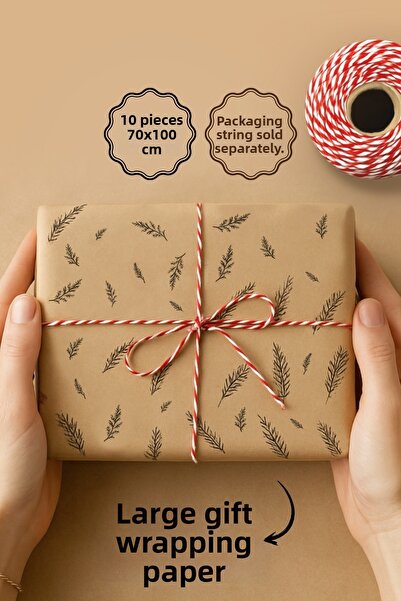 Bimotif 10 قطع من الورق المغلف، ورق تغليف، 70×100 سم بنمط أوراق الشجر، أسود ك...