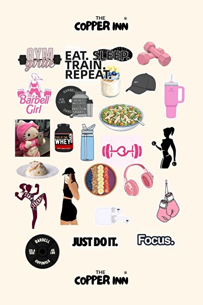 The Copper Inn 25 قطعة من ملصقات جيم جيرل إيرا سترونج جيرل ذات الطابع الجمالي...