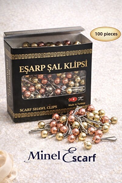 MİNELEŞARP34 Minel Scarf 100 Pieces Boxed Scarf & Shawl Clips – Beaded Mixed ...