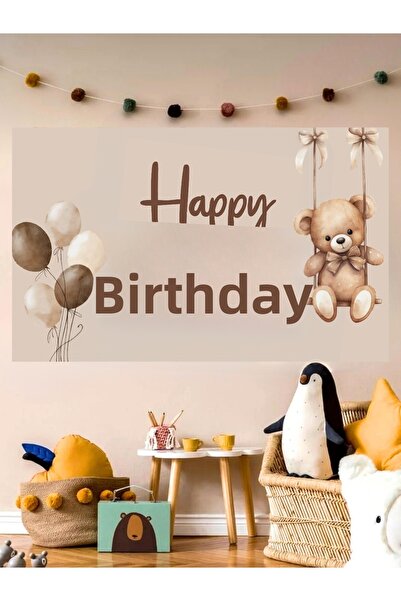 Bkmc لافتة خلفية مخصصة لعيد الميلاد بتصميم دمية الدب مقاس 60×100 سم من الفيني...