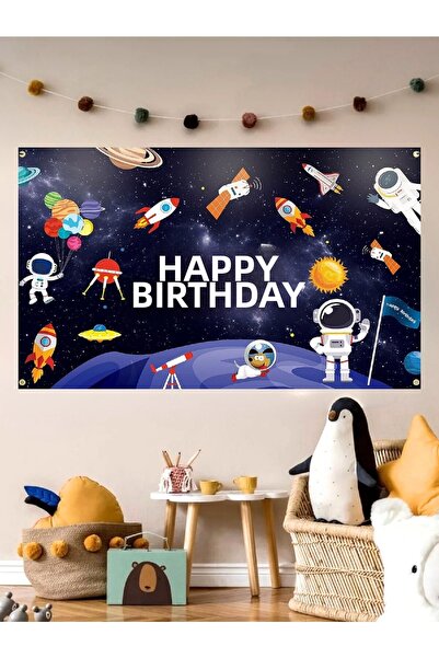 Laviyosa Ειδικό σκηνικό με θέμα το διάστημα για πάρτι γενεθλίων 60x100 βινύλι...