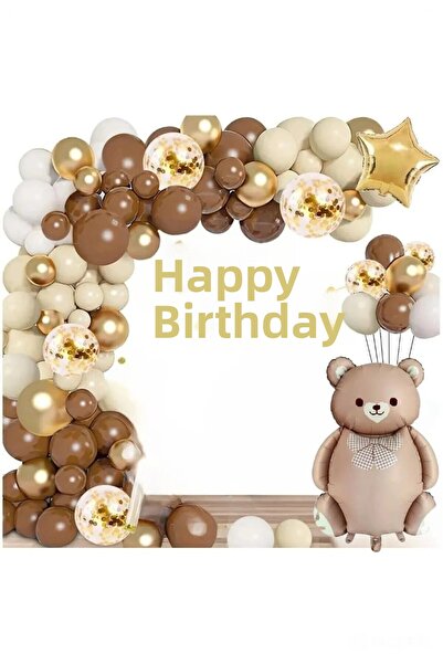 Bkmc ربطة عنق على شكل دب مع بالونات كريمة القهوة المصنوعة من رقائق معدنية لتز...