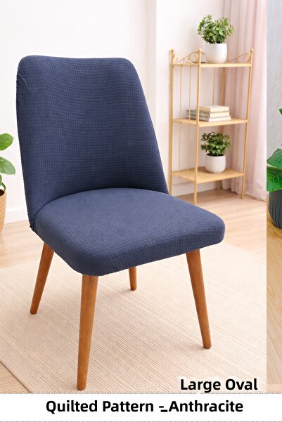 StarMall غطاء كرسي بيضاوي كبير، غطاء كرسي مطبخ بيضاوي الشكل، قابل للغسل، مطاط...