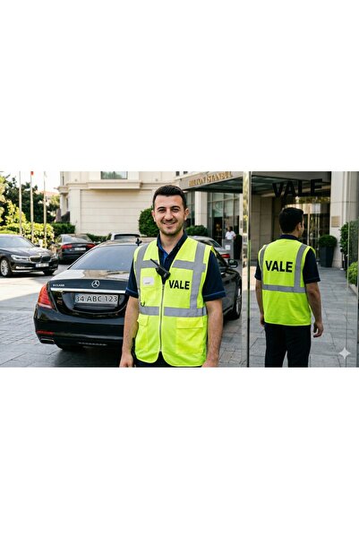 DURAK REKLAM سترة تحذيرية مكتوب عليها VALE، 140 جرام، قماش راشيل