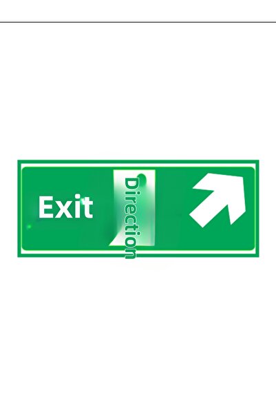 HiperAD Reklam لافتة مطبوعة على الحائط بتصميم سهم علوي يمين مع كلمة EXIT – 3 ...