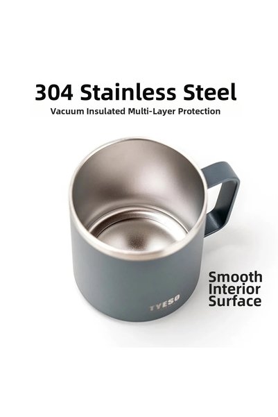 Tyeso Silviya Mug Vacuum Stainless Double Wall Thermal Lid 400ml Gray