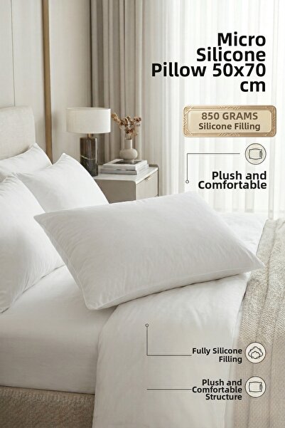 Morlay 850 Gr Micro Silicone Pillow 50X70 cm Thick and Comfortable Pillow