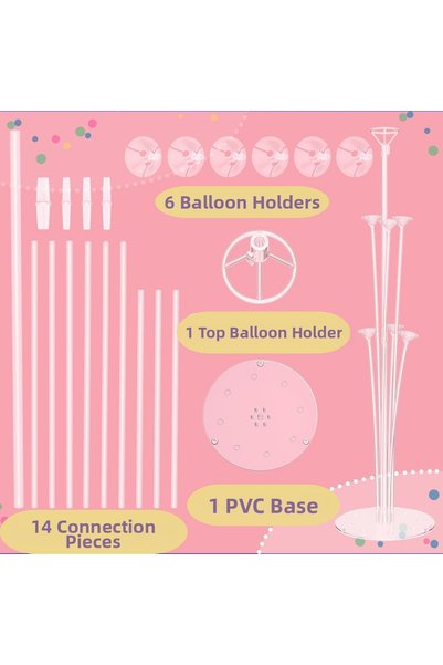 Dekals 2 Pieces of 7 Rod Transparent Balloon Decoration Stand – Balloon Decoration Standing Party Decoration Apparatus