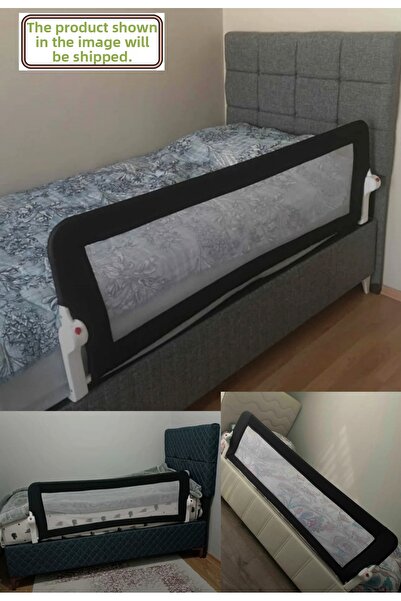 ESY LİNE حاجز أمان قابل للطي مقاس 150 × 65 سم - حاجز سرير واقٍ للأطفال الرضع